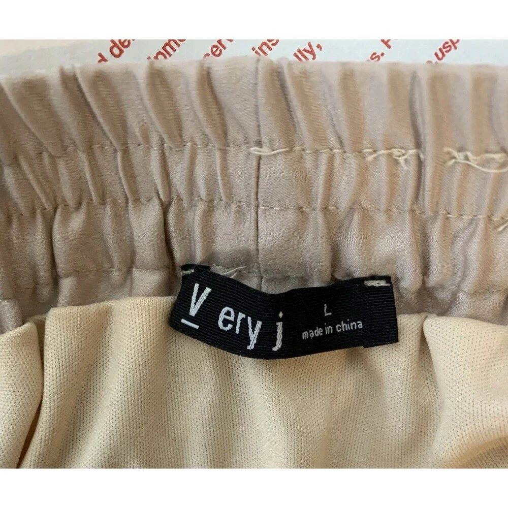 Very J Pleated Skirt Size L Midi Colorblock Lined Elastic Waist